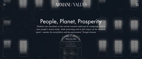 armani values website.